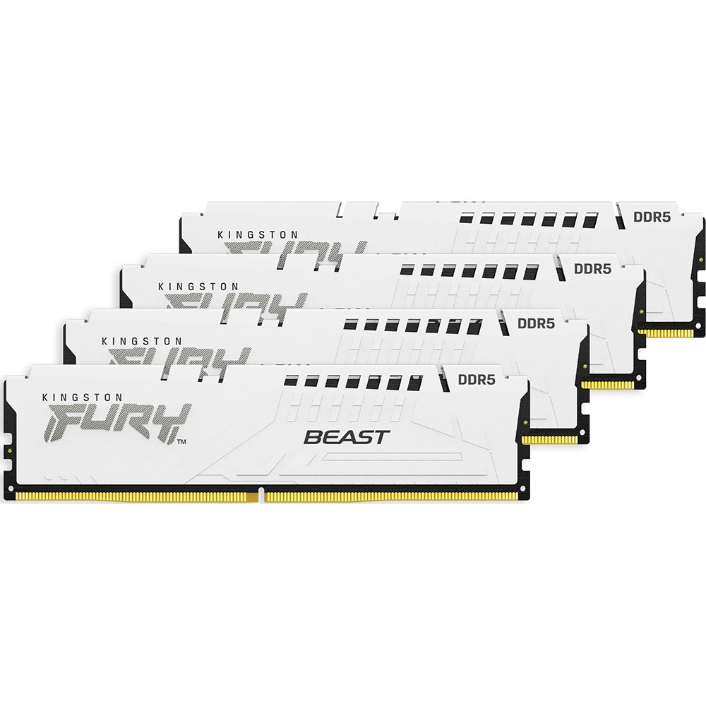 Набір KINGSTON Fury Beast DDR5 128GB 4x32GB 5600MHz White (KF556C40BWK4-128)