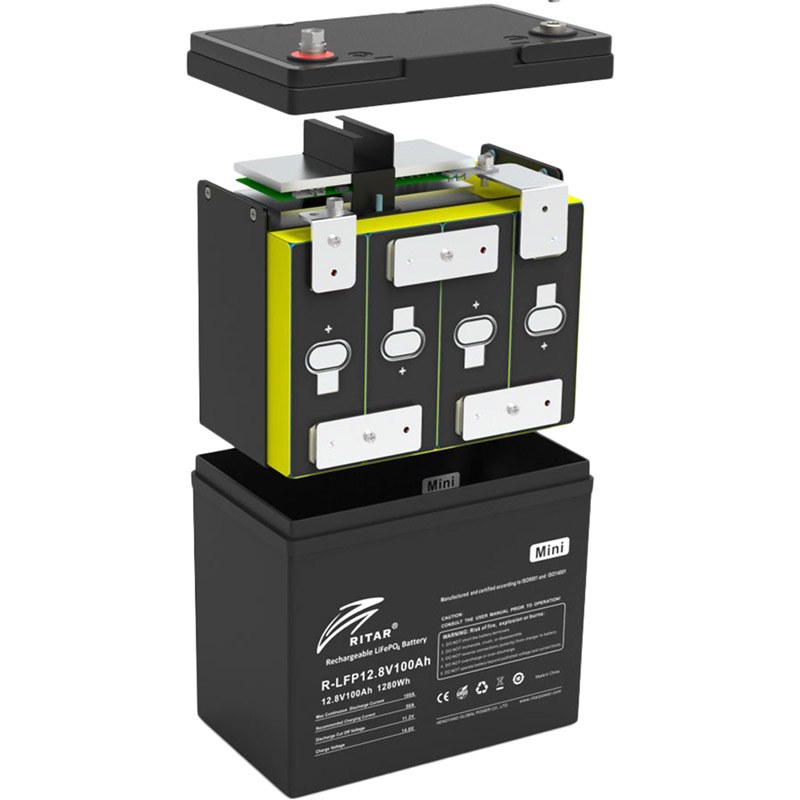 Акумулятор RITAR LiFePO4 12.8V 100Ah Black (R-LFP12.8V100AH-mini)