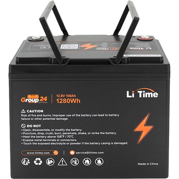 Акумулятор LITIME LiFePO4 12.8V 100Ah Black (GR24-12.8-100)