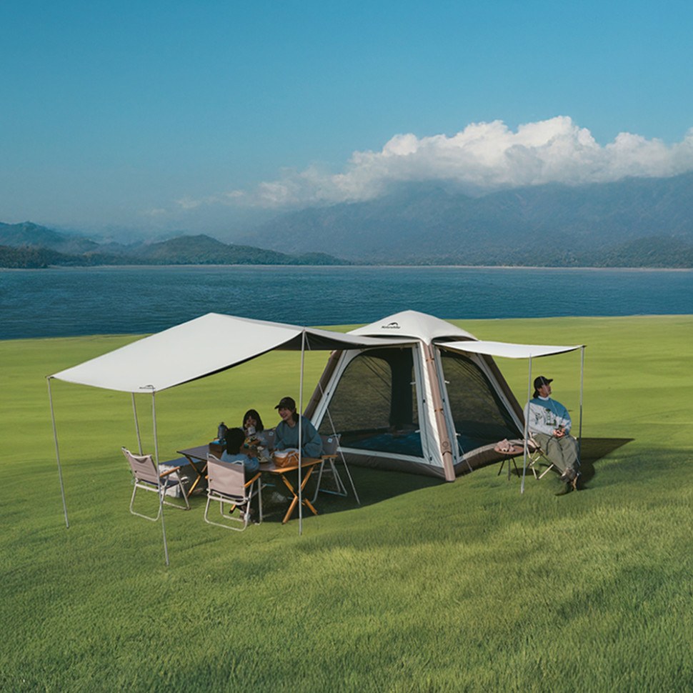 Намет NATUREHIKE Ango CNK2550WS017 автоматичний надувний з тентом Brown (6977465869852)