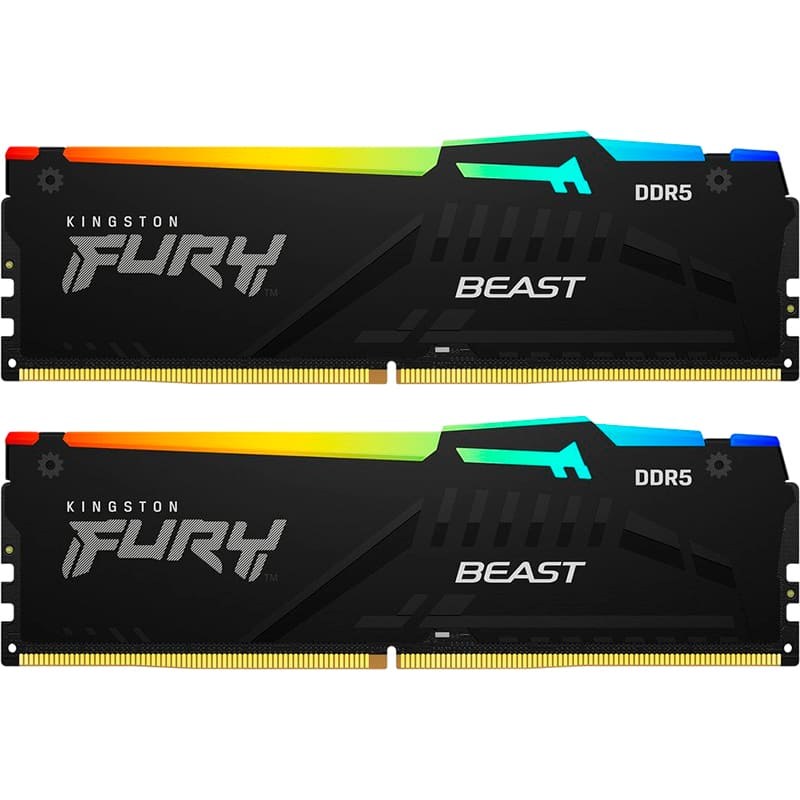 Набір KINGSTON 32GB DDR5 5600 MHz Beast RGB Black (KF556C36BBEAK2-32)