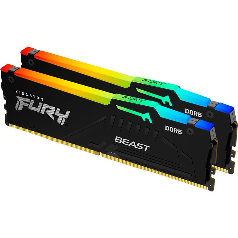 Набір KINGSTON 32GB DDR5 5600 MHz Beast RGB Black (KF556C36BBEAK2-32)