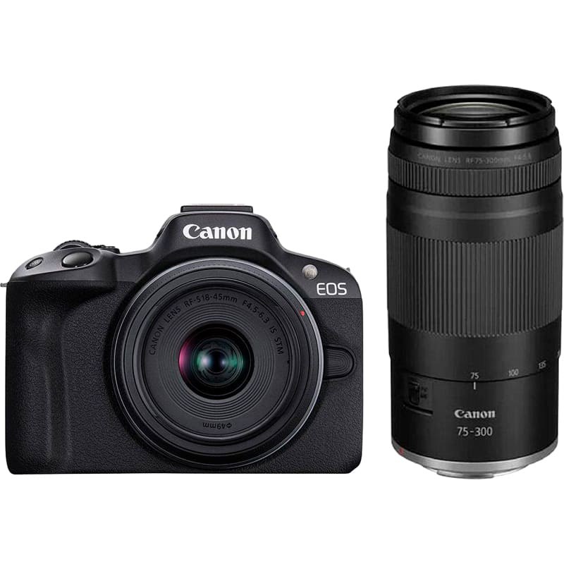 Фотоапарат CANON EOS R50 + RF-S 18-45 IS STM + RF 75-300 Black (5811C150)