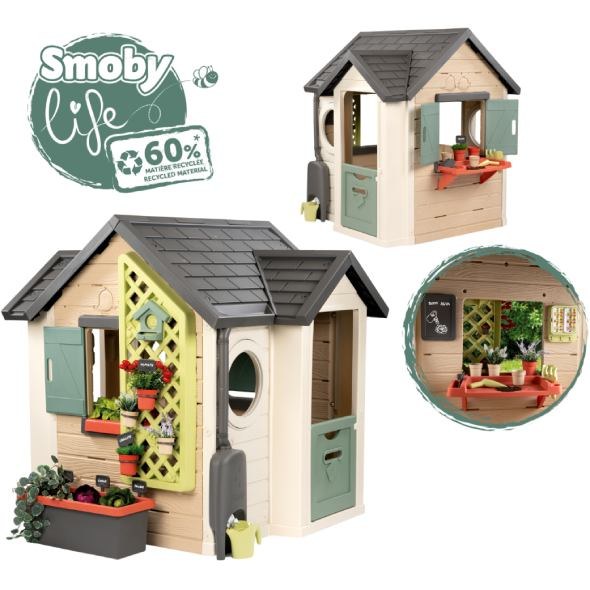 Ігровий будиночок Smoby Toys Life Садовий з кашпо та годівницею (7600810408)