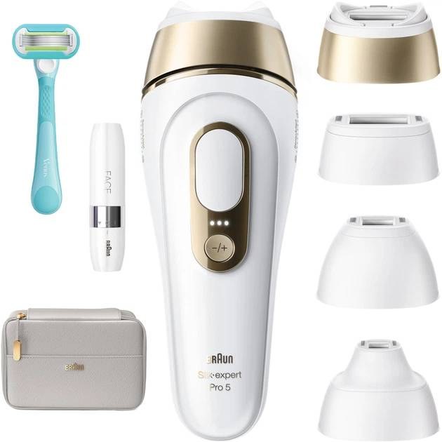 Фотоепілятор Braun Silk Expert Pro 5 PL5412 + Тример для обличчя + Бритва Gillette Venus Extra Smooth + Косметичка (80851323)