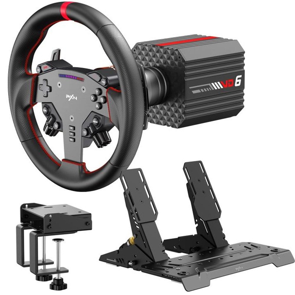 Набір кермо+педалі PXN VD6 Bundle for PC WAS 280мм Black (PXN-VD6 Bundle EU)
