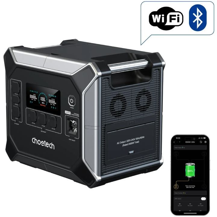 Зарядна станція CHOETECH 2400W Wifi (BS067-BQB)