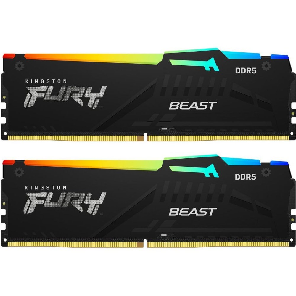 Набір KINGSTON 32Gb DDR5 6400MHz Fury Beast RGB EXPO Black (KF564C32BBEAK2-32)
