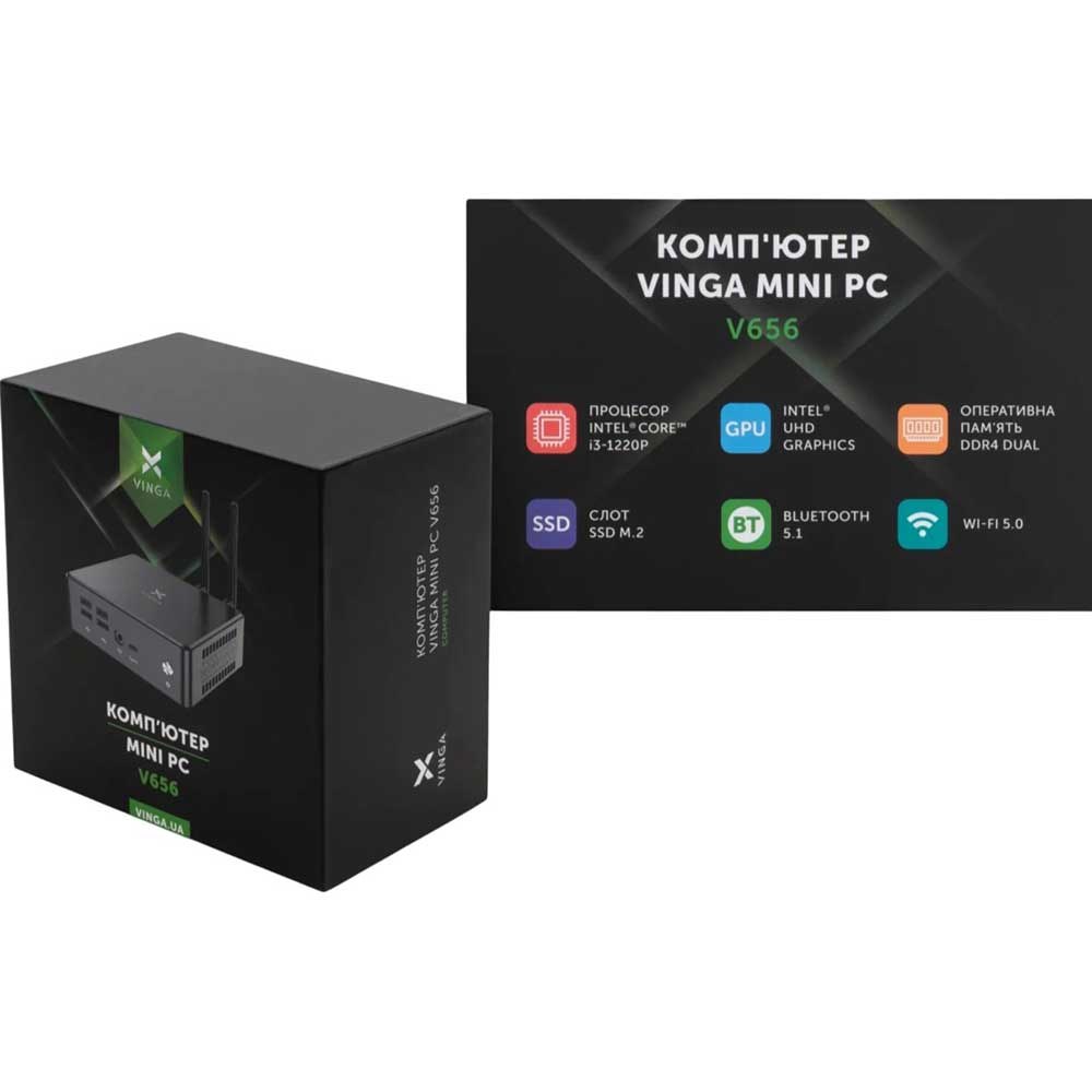 Неттоп VINGA Mini PC V656 (V6561220P.8256W1H)