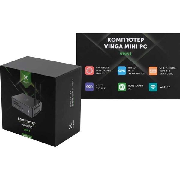Неттоп VINGA Mini PC V661 (V6611235U.161T)